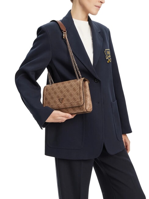 NOELLE 2 Borsa convertible con flap latte logo/brown - Borse Donna