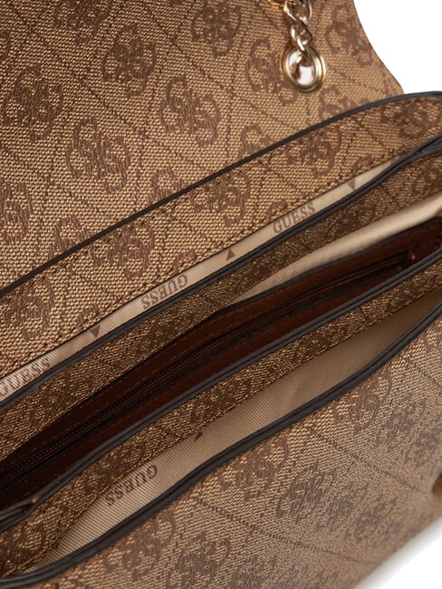 NOELLE 2 Borsa convertible con flap latte logo/brown - Borse Donna