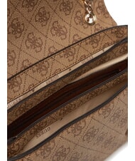 GUESS NOELLE 2 Borsa convertible con flap latte logo/brown - Borse Donna - 6