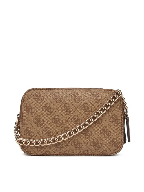 NOELLE 2 Borsa camera case a tracolla latte logo/brown - Borse Donna