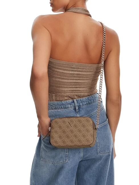 NOELLE 2 Borsa camera case a tracolla latte logo/brown - Borse Donna