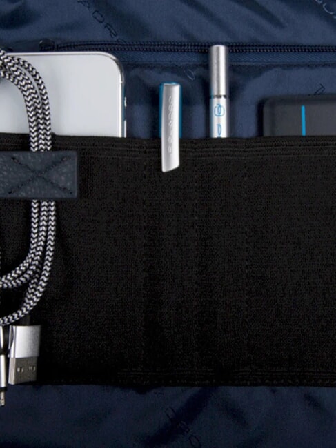 TRAKAI Cartella in pelle e tessuto porta pc 14" blu - Cartelle Lavoro