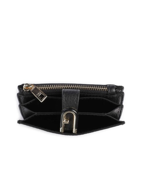 IDEA Portcarte in pelle con portamonete Nero - Portafogli Donna