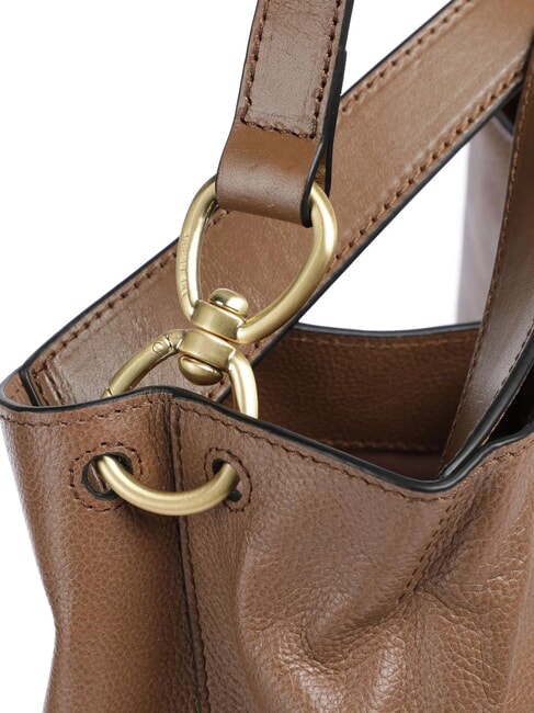 ELISABETTA Borsa in pelle con tracolla oyster abb. oro - Borse Donna