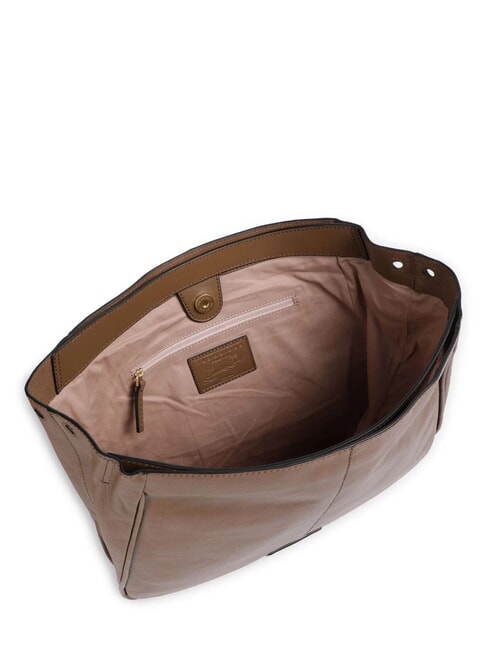 ELISABETTA Borsa in pelle con tracolla oyster abb. oro - Borse Donna