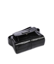 THE BRIDGE FLORA Borsa tracolla in pelle con tasca Nero Oro - Borse Donna - 5