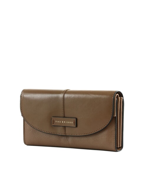 ELISABETTA Portafoglio grande in pelle con patta oyster abb. oro - Portafogli Donna