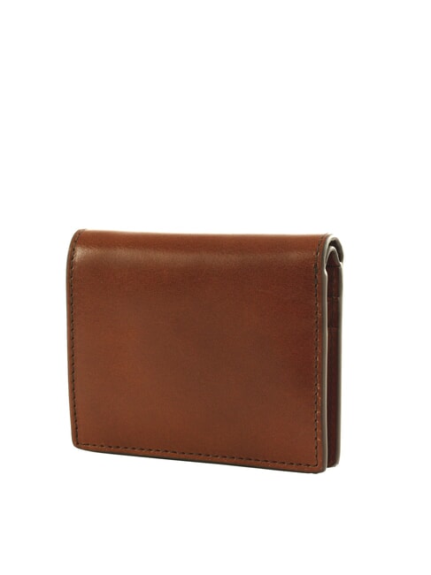 GIACOMO Portacarte in pelle con flap Marrone/Rutenio                - Portafogli Uomo