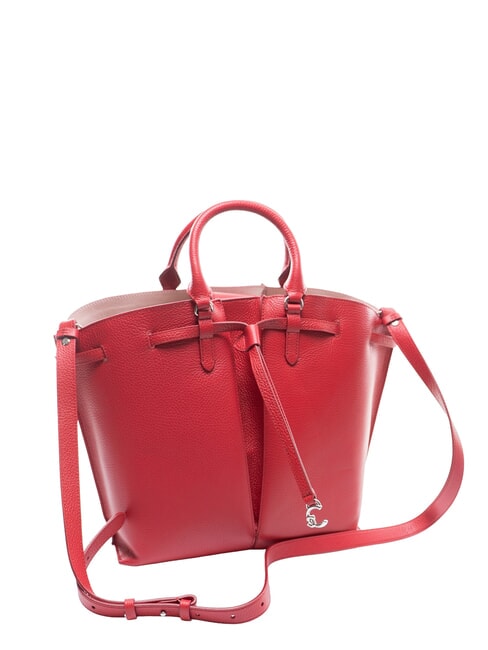 FLORES Borsa tote media in pelle martellata sangria - Borse Donna