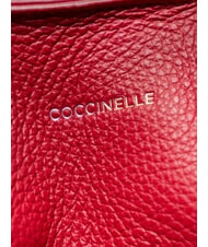 COCCINELLE FLORES Borsa tote media in pelle martellata sangria - Borse Donna - 4