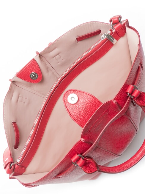 FLORES Borsa tote media in pelle martellata sangria - Borse Donna