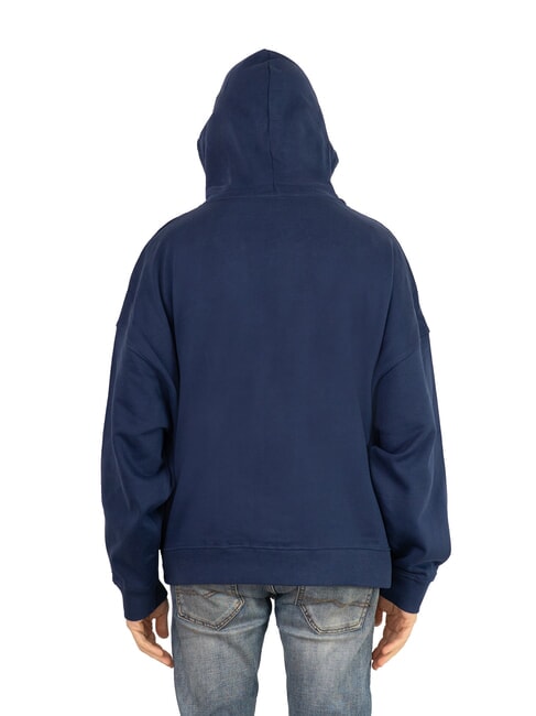 KAHIN Felpa relaxed fit con cappuccio blue medieval - Felpe Uomo
