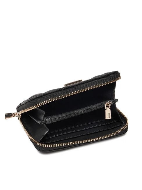 GIULLY 2 Portafoglio medio trapuntato con zip NERO - Portafogli Donna