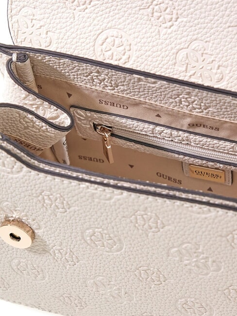 CRESIDIA II Borsa a tracolla con flap off white logo - Borse Donna