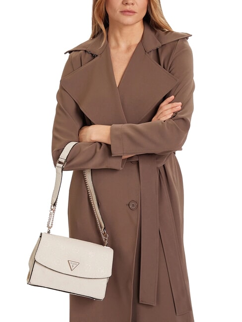 CRESIDIA II Borsa a tracolla con flap off white logo - Borse Donna