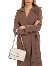 GUESS CRESIDIA II Borsa a tracolla con flap off white logo - Borse Donna - 4