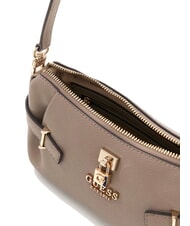 GUESS YESBA Borsa piccola a spalla con charm dark taupe - Borse Donna - 5