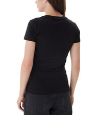 GUESS FLOWERS TRIANGLE T-shirt stretch a manica corta jetbla - T-shirt e Top Donna - 2