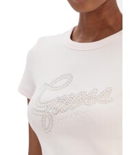GUESS STUDS SCRIPT T-shirt manica corta slim fit delicate pink - T-shirt e Top Donna - 3