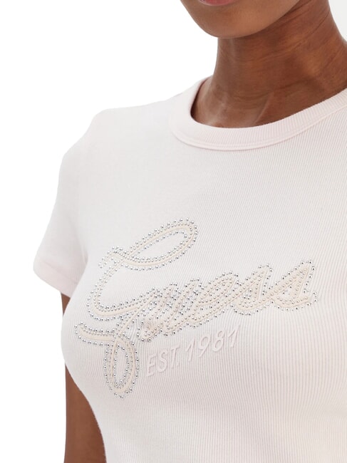 STUDS SCRIPT T-shirt manica corta slim fit delicate pink - T-shirt e Top Donna