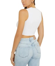 GUESS ALEXIA Topo corto in maglia logo strass purwhite - T-shirt e Top Donna - 2