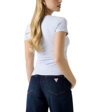 GUESS MINI TRIANGLE T-shirt scollo a V airway blue - T-shirt e Top Donna - 2