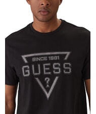 GUESS PAINTED TRIANGLE T-shirt a manica corta regular fit jetbla - T-shirt Uomo - 3