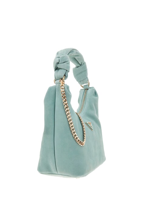 ISOTTA Borsa in pelle suede con catena eucalyptus - Borse Donna