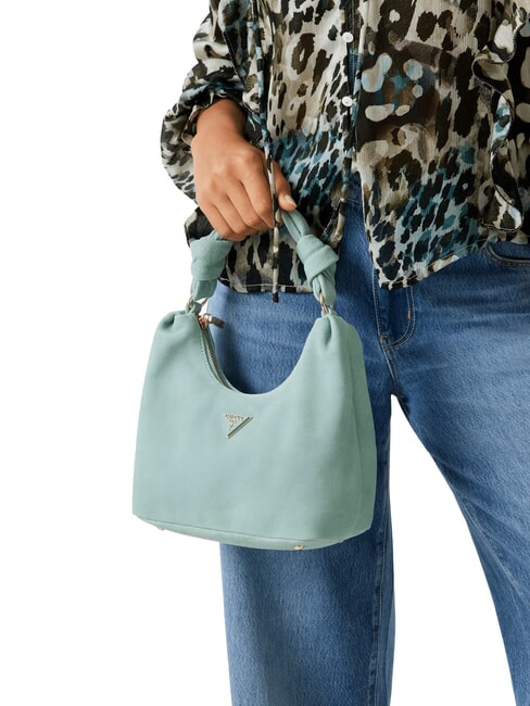 ISOTTA Borsa in pelle suede con catena eucalyptus - Borse Donna