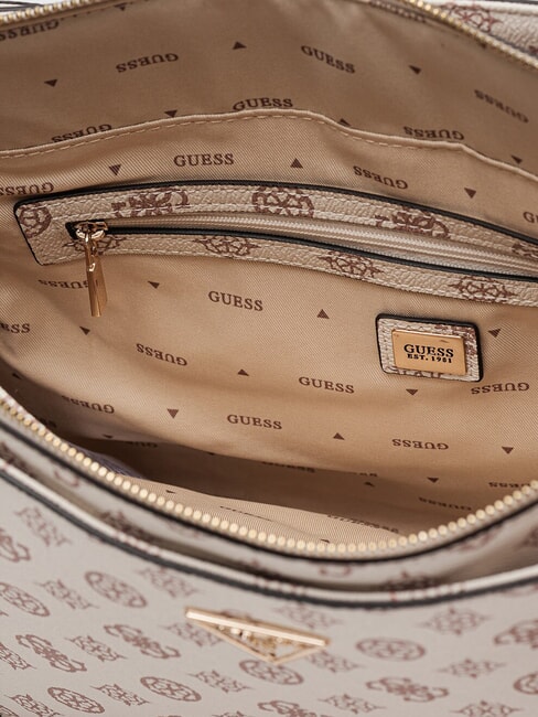 DARYNA Shopper a spalla cream logo - Borse Donna