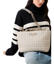 GUESS NADIRA Shopper a spalla light taupe - Borse Donna - 4