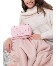 GUESS EVERLEE Borsa trapuntata convertible con applicazioni rose water - Borse Donna - 4