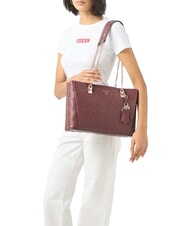GUESS TISHA Borsa a spalla wine logo - Borse Donna - 4