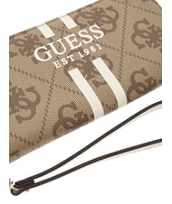 GUESS LAUREL 2 Portafoglio grande zip around LATTE LOGO - Portafogli Donna - 3
