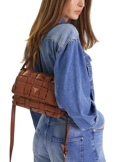 MARION Borsa a spalla intrecciata con tracolla COGNAC - Borse Donna