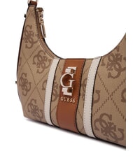 GUESS ERENIA Borsa a spalla logo 4G all over LATTE LOGO - Borse Donna - 3