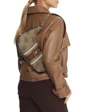 GUESS ERENIA Borsa a spalla logo 4G all over LATTE LOGO - Borse Donna - 5