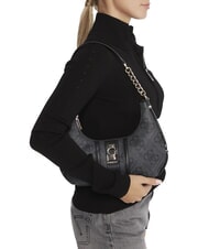 GUESS ERENIA Borsa a spalla logo 4G all over coal - Borse Donna - 5