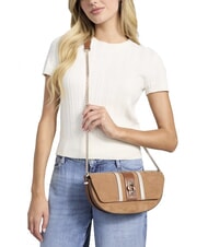 GUESS ERENIA Borsa a tracolla in pelle scamosciata COGNAC MULTI - Borse Donna - 4