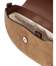 GUESS ERENIA Borsa a tracolla in pelle scamosciata COGNAC MULTI - Borse Donna - 5