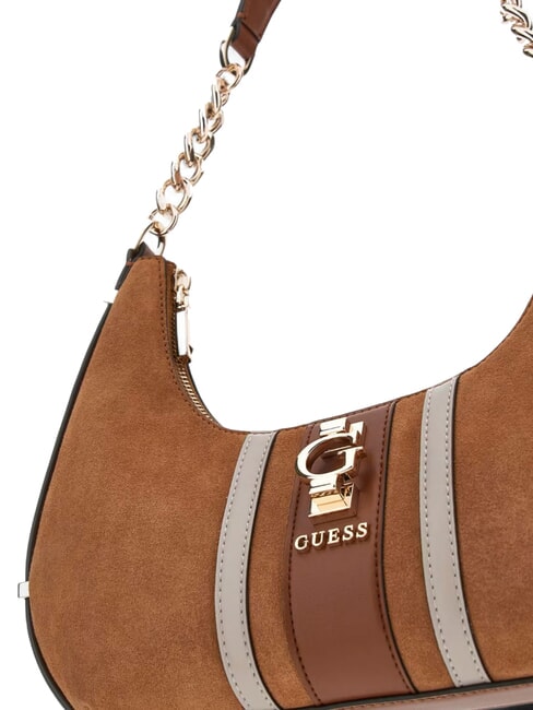 ERENIA Borsa a spalla in pelle scamosciata COGNAC MULTI - Borse Donna