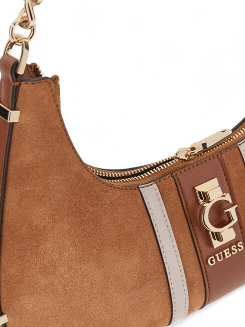 ERENIA Borsa a spalla in pelle scamosciata COGNAC MULTI - Borse Donna