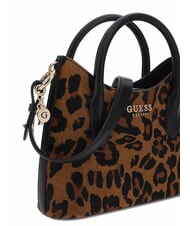 GUESS DOMITILLA Borsa in pelle a mano st. animalier leopard - Borse Donna - 3
