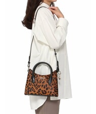 GUESS DOMITILLA Borsa in pelle a mano st. animalier leopard - Borse Donna - 4