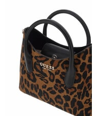 GUESS DOMITILLA Borsa in pelle a mano st. animalier leopard - Borse Donna - 5