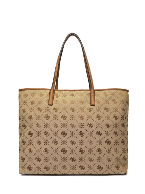 NEDA Borsa shopper in tessuto jacquard con pochette LATTE LOGO - Borse Donna