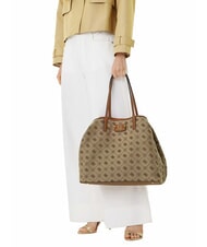GUESS NEDA Borsa shopper in tessuto jacquard con pochette LATTE LOGO - Borse Donna - 7