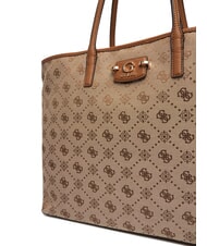 GUESS NEDA Borsa shopper in tessuto jacquard con pochette LATTE LOGO - Borse Donna - 8