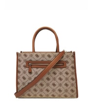 GUESS NEDA Borsa tote a mano in tessuto jacquard LATTE LOGO - Borse Donna - 2