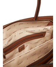 GUESS NEDA Borsa tote a mano in tessuto jacquard LATTE LOGO - Borse Donna - 6